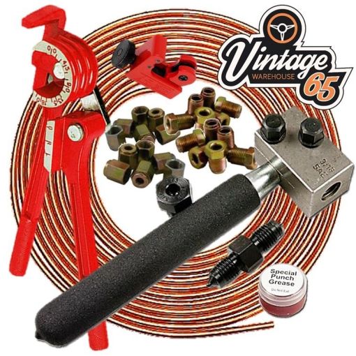 Copper Brake Pipe Line Repair Kit For Land Rover Series 1 2 3 3/8"" Unf 3/16""