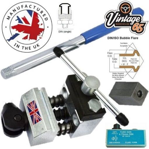Brake Pipe Flaring Tool 4.75mm DIN Metric Single Male Bubble Made In The UK