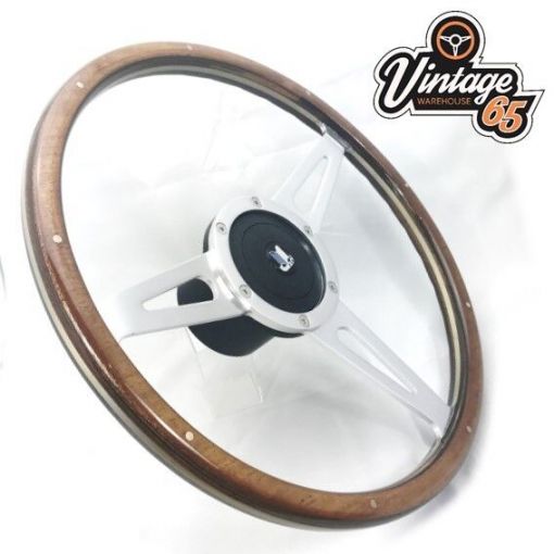 Triumph TR4 TR5 TR6 15"" Classic Wood Rim Steering Wheel Badged Boss Kit Horn