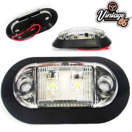Classic Car Boat Camper 12/24v White LED Retro Black Courtesy Interior Light
