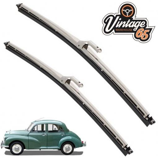 Morris Minor 11"" Stainless Steel Pair Wiper Blades 1956 71 6mm Push GWB223