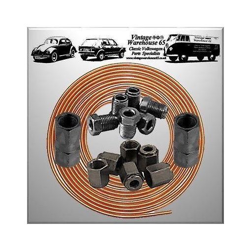 Jensen 25ft 3/16" Copper Brake Pipe Male Female Nuts Joiner Tube Joint Kit