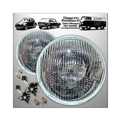 Vintage Warehouse 65 5&3/4" LHD Euro H4 Halogen Conversion Headlights Head Lamps