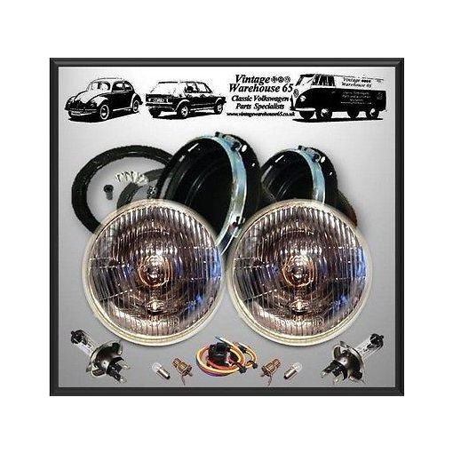 Austin Healey Classic Domed 7" Sealed Beam Halogen Conversion Headlight Pro Kit