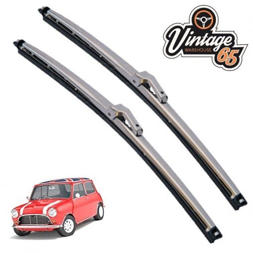 15"" Stainless Steel Wiper Blades For Ford Cortina Mk1 Saloon Estate Lotus Sport