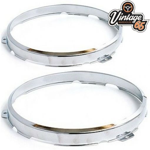 LUCAS STYLE CHROME 7"" HEADLIGHT HEADLAMP RETAINING RIMS RINGS AUSTIN MORRIS MG