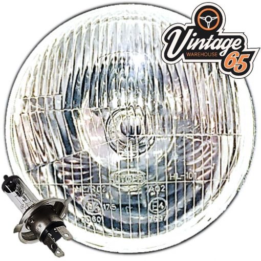 5.75"" 5 3/4"" CLASSIC CAR SEALED BEAM HEADLIGHT HALOGEN H4 CONVERSION NON PILOT