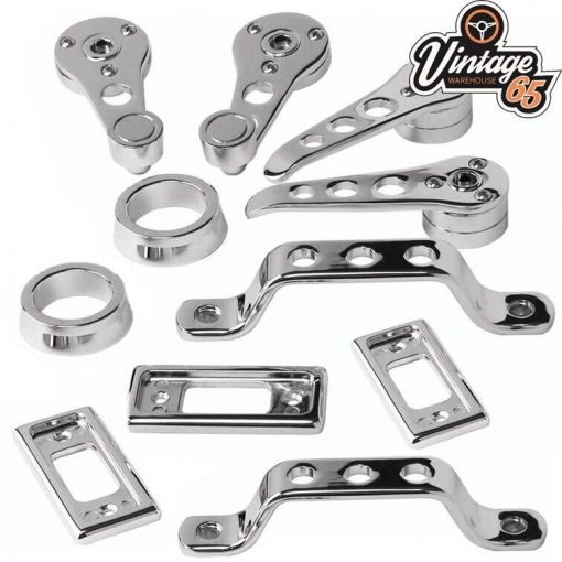 Classic Mini Interior Door Handle Set Chrome 10 Piece Austin Rover Morris Mini