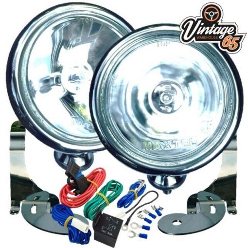 2 CHROME Spot Light Driving Lamps For BMW Mini Cooper/S inc Brackets & Wiring