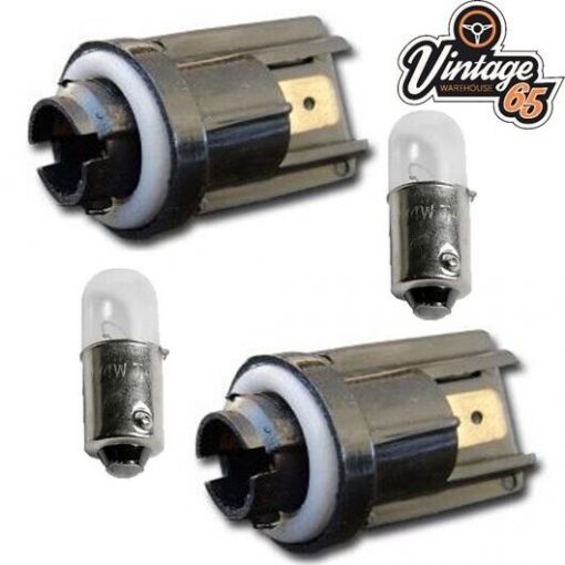 Side Light Bulb Holders Pair With 5W Bulbs Fits Classic Vw Golf Polo T2 T25