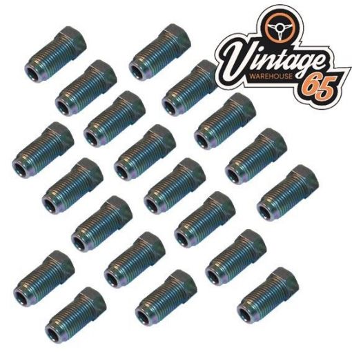20 Imperial Brake Pipe Fittings Unions 7/16"" UNF x 20Tpi Male Long For 1/4"" Pipe
