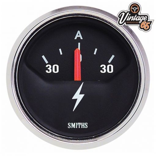 Smiths Classic Car 52mm Electrical Ammeter Chrome Bezel Race Rally Kit Custom