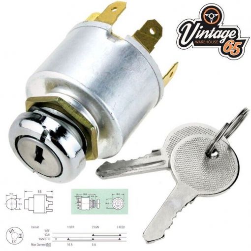 Ignition Switch 3 Position Replacement   For Volkswagen Camper Beetle Ghia