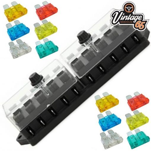 Vintage & Classic Car Universal 10 Gang Way Blade Fuse Box Fuse Holder Upgrade