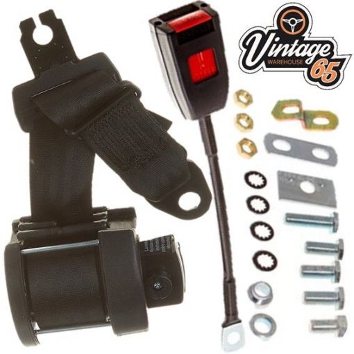 Front 3 Point Inertia Automatic Seat Belt Kit for Jaguar E-Type 3.8 Series 1 Fhc