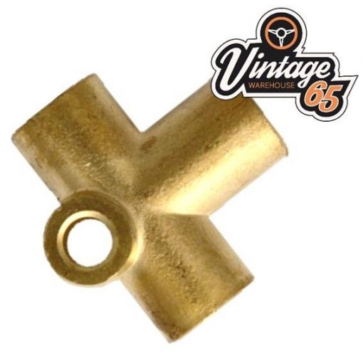 Classic Mini Brass Brake Pipe Fitting 3/8"" UNF x 24 Tpi Female 3 Way T-piece