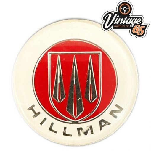 Classic Hillman 1980's New Old Stock Chrome 3D 28mm Gear Knob Horn Center Badge