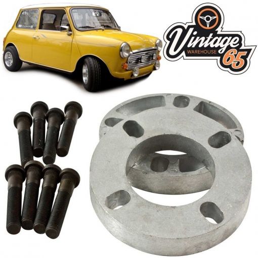 Classic Austin Mini Clubman City 25mm Pair Wheel Spacer Kit 3/8"" UNF XL Studs