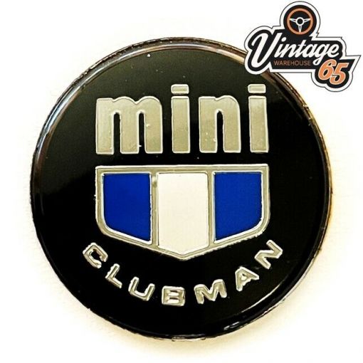 Classic Mini Clubman Shield 28mm NOS 3D Chrome Gear Knob Horn Center Badge