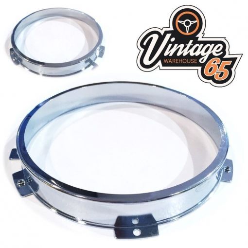 5 & 3/4"" Headlight Headlamp Chrome Retaining Ring Pair Inner Surround Bezel