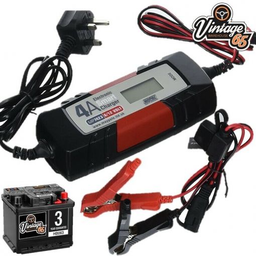 Classic Car Fully Automatic 6-12v 4Amp Intelligent Battery Trickle Smart Charger