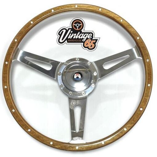 VW T2 T3 T25 T4 Van Camper Wood Rim 16"" Wolfsburg Crest Steering Wheel Upgrade