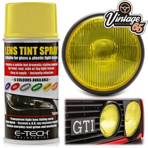 Classic Car Headlight Headlamp Fog Light Lens Amber Tint Aerosol Paint 150ml