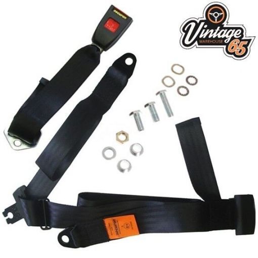 Hillman Hunter Arrow Minx Adjustable Black Rear Static 3 Point Seat Lap Belt Kit