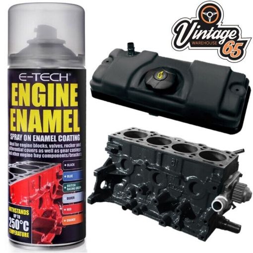 Classic Car Engine & Rocker Cover Ceramic Resin Enamel Black Paint 400ml