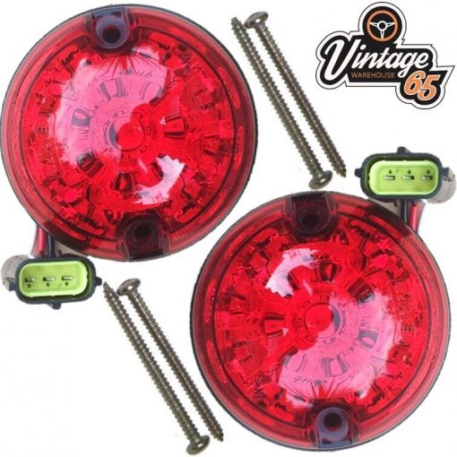 Stop & Tail Lights Red LED Pair Genuine Wipac UK S6062LED Classic Car