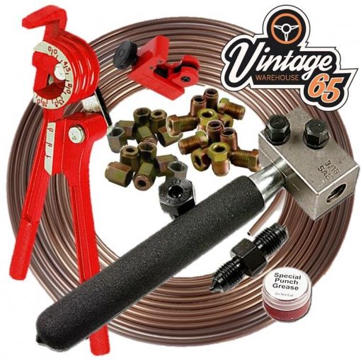 Brake Pipe Repair Kit Pipe End Flarer Cutter Bender 3/16"" Kunifer 10mm Union Nut