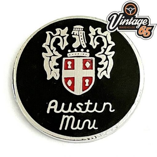 Classic Austin Mini Shield 28mm NOS Metal Enamel Gear Knob Horn Center Badge