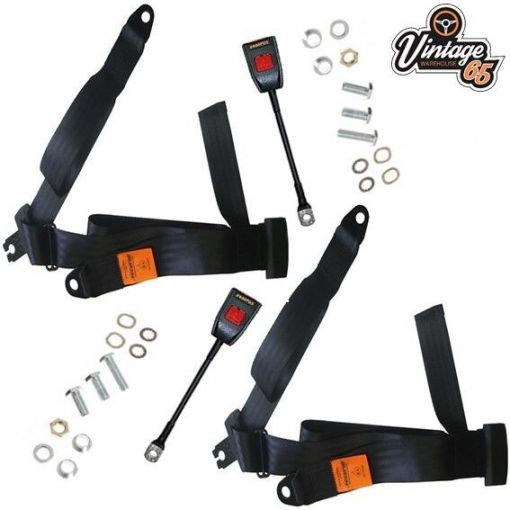 Lotus Elan S2 S3 S4 Coupe Pair Front 3 Point Static Lap & Diagonal Seat Belt Kit