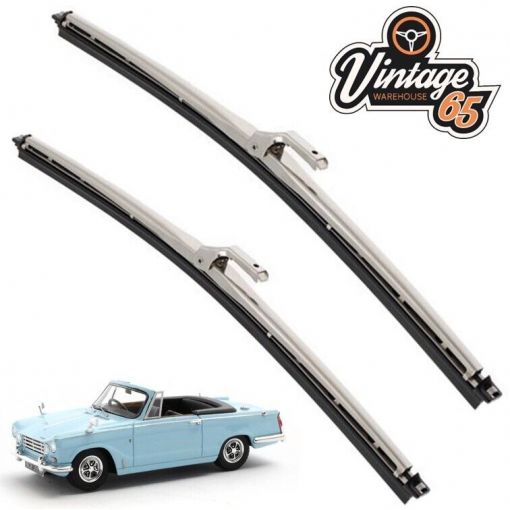 Triumph Herald Vitesse 11"" Stainless Steel Pair Wiper Blades 6mm Push Fit GWB223