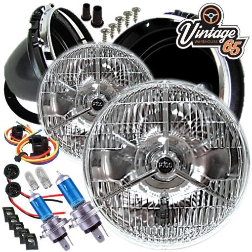 Austin Rover Mini Lucas LHD P700 7"" Sealed Beam Halogen Conversion Headlight Kit