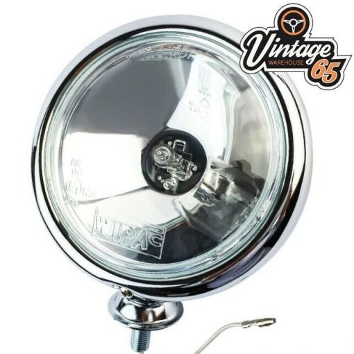 Driving Lamp Spot Light 12v Classic Car Vintage Style Single 5"" Chrome Halogen