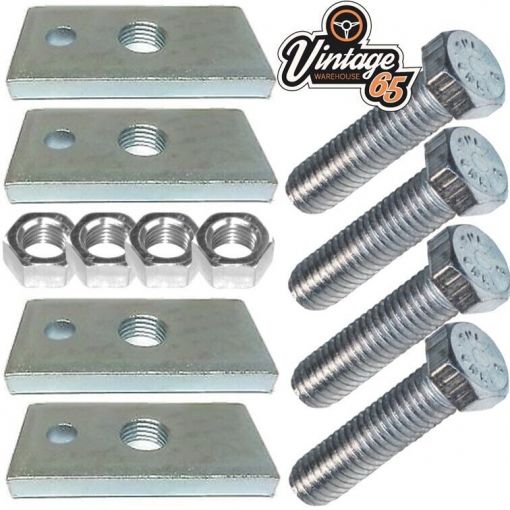 Classic Sports Kit Car Seat Belt Mounting Plates 7/16"" Unf Fittings Nuts Bolts 4