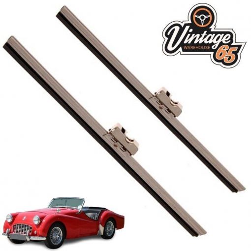 Triumph TR2 TR3 TR4 8"" Wiper Blades Stainless Steel Pair Spoon Fit 114486