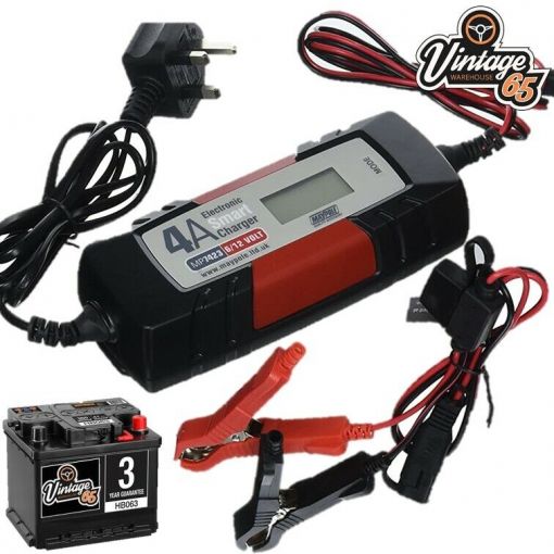 Porsche 356 911 912 914 Automatic Intelligent 6-12v 4Amp Battery Trickle Charger