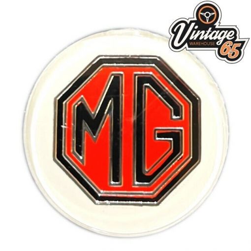 Classic MG MGB 1980's New Old Stock Chrome 3D 28mm Gear Knob Horn Center Badge
