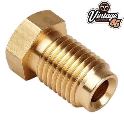 Classic Car Brass Brake Pipe Fitting Union 7/16"" UNF x 20Tpi Male For 3/16"" Pipe