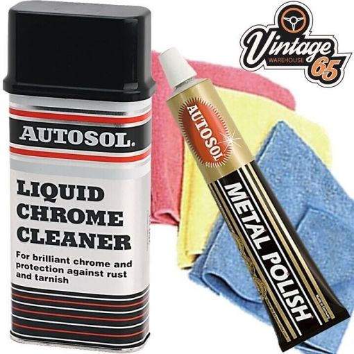 Classic Car Stainless Steel Chrome Cleaner Aluminium Metal Polish & Restore Kit