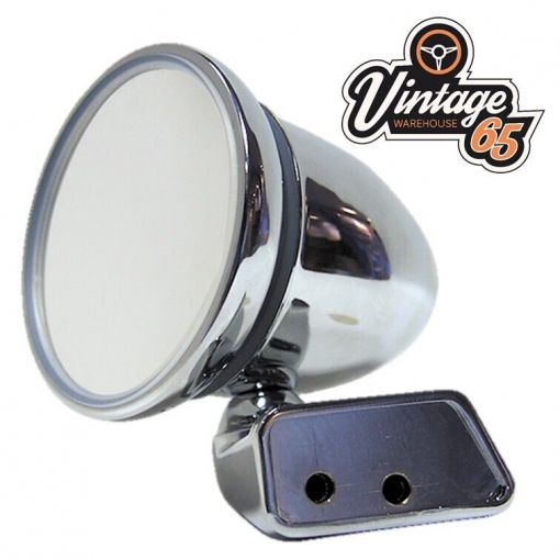 CLASSIC MINI CHROME BULLET MIRROR L/H DELUXE AUSTIN MORRIS COOPER ROVER N/S