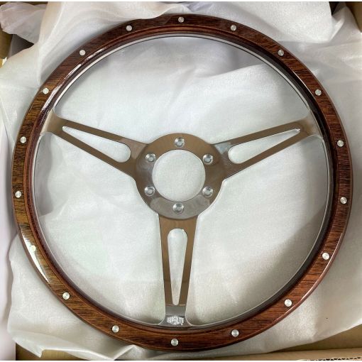 Classic Car Van Truck 13"" Semi Dished Riveted Wood Rim Steering Wheel 6x70mm PCD