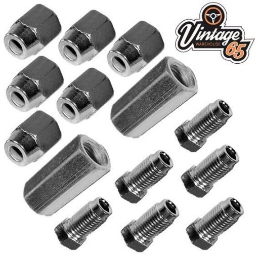Brake Pipe Joint Male Female Connectors 3/8"" UNF In Line Repair Double Ended