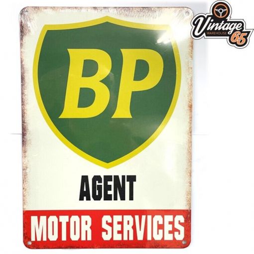 BP Petrol Retro Sign Classic Car Garage Man Cave Bar Cafe Shed 30 x 20cm