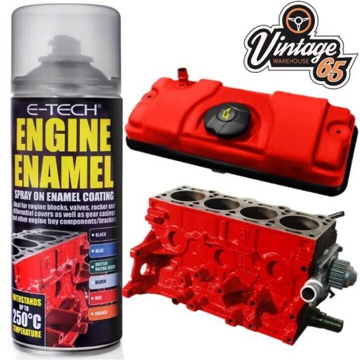Classic Car Engine & Rocker Cover Ceramic Resin Enamel Red Paint 400ml