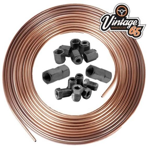  Copper Nickel Kunifer 3/16" Brake Pipe 25ft 3/8" UNF 24Tpi Male Female Joiners