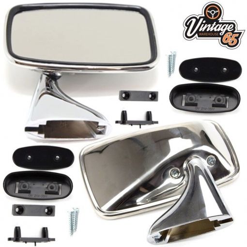 Classic Car Chrome Door Mirrors LH RH For MG MGB Triumph Ford Mini Tex Style