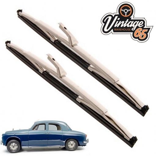 Rover P4 95 110 10"" Wiper Blades Stainless Steel Pair 5mm Push Fit GWB219